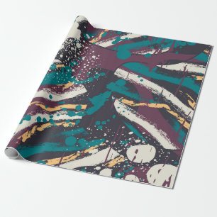 Abstract seamless stylish pattern with grunge elem wrapping paper