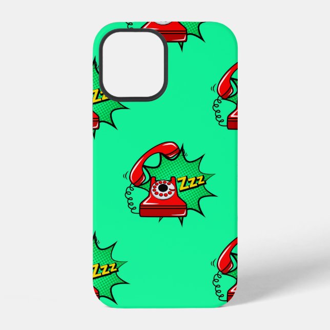 Abstract seamless telephone pattern. Creative tele iPhone Case (Back)