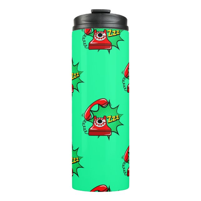 Abstract seamless telephone pattern. Creative tele Thermal Tumbler (Front)