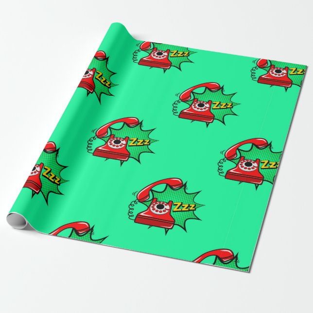 Abstract seamless telephone pattern. Creative tele Wrapping Paper (Unrolled)