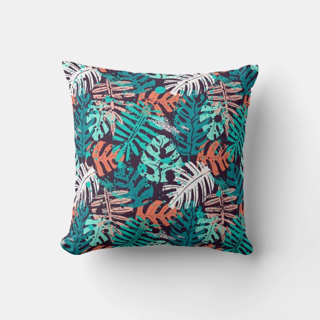 Abstract seamless tropical leaves pattern. Creativ Cushion (Front)