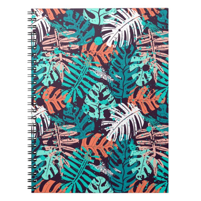 Abstract seamless tropical leaves pattern. Creativ Notebook (Front)