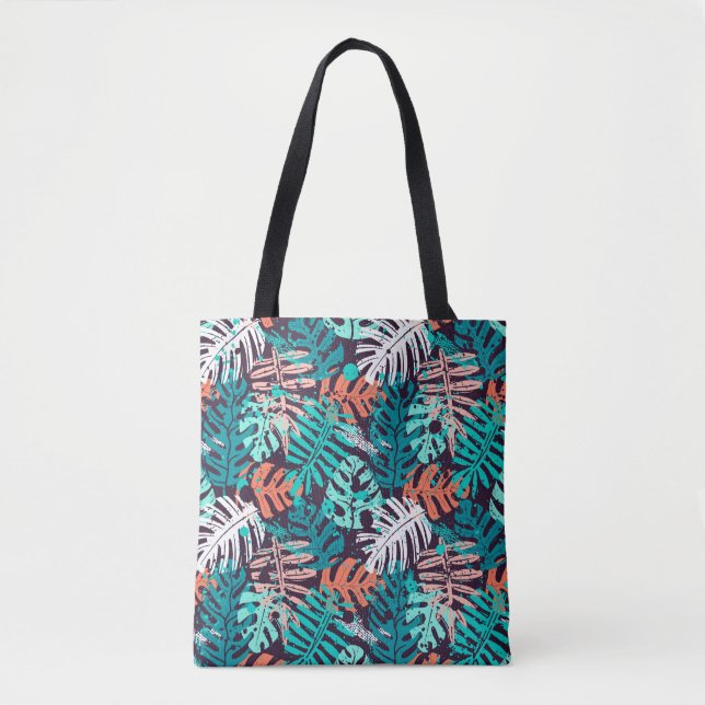 Abstract seamless tropical leaves pattern. Creativ Tote Bag (Front)