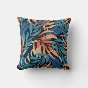 Abstract seamless tropical pattern with pastel pla cushion