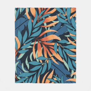 Abstract seamless tropical pattern with pastel pla fleece blanket