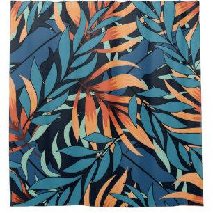 Abstract seamless tropical pattern with pastel pla shower curtain