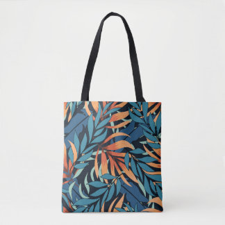 Abstract seamless tropical pattern with pastel pla tote bag