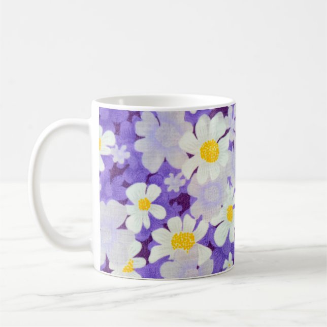 Abstract seamless vintage flower pattern coffee mug (Left)