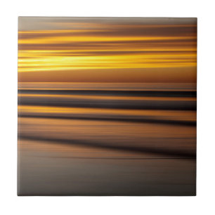 Abstract seascape at sunset, CA Ceramic Tile