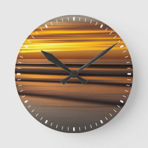 Abstract seascape at sunset, CA Round Clock