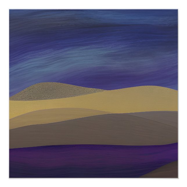 Abstract Seascape Fractured Dunes 15 Poster (Front)