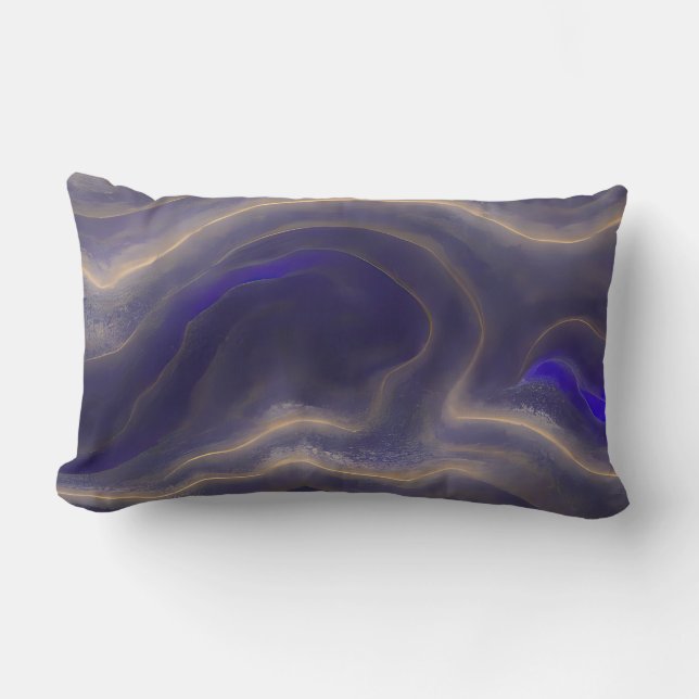 Abstract Seascape Fractured Waves 03 Lumbar Cushion (Front)