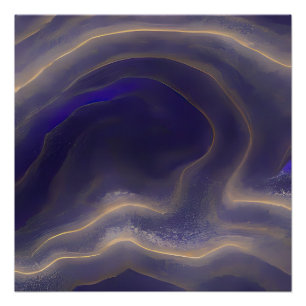 Abstract Seascape Fractured Waves 03 Poster