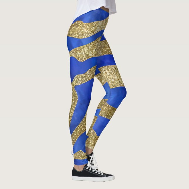 Abstract Seascape Fractured Waves 04 Leggings (Right)