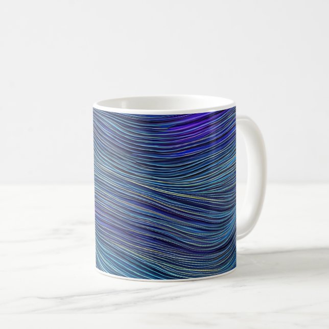 Abstract Seascape Fractured Waves 05 Coffee Mug (Front Right)