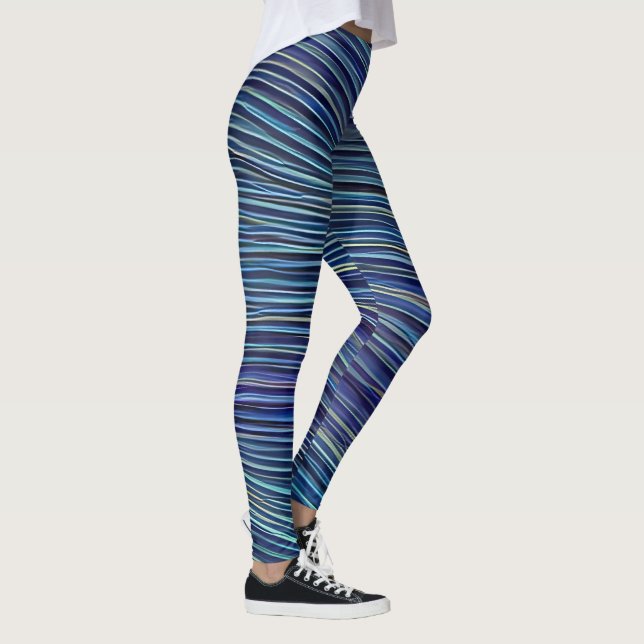Abstract Seascape Fractured Waves 05 Leggings (Right)