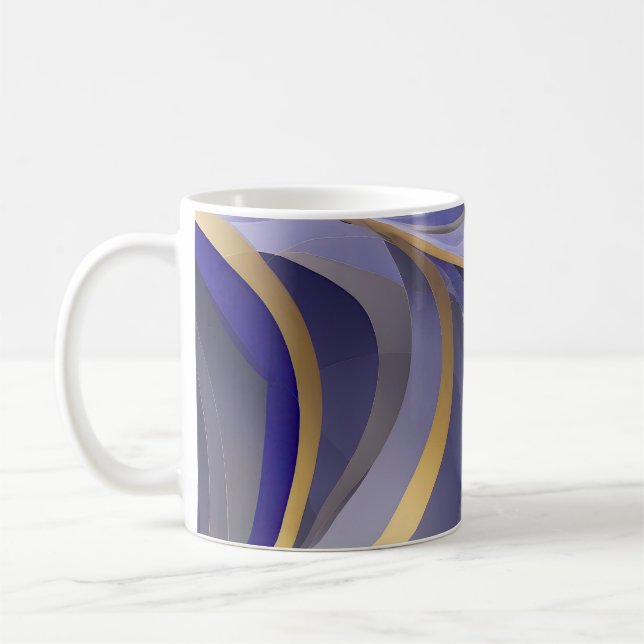Abstract Seascape Fractured Waves 07 Coffee Mug (Left)