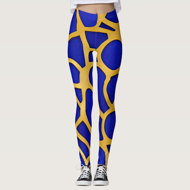 Abstract Seascape Fractured Waves 11 Leggings (Front)