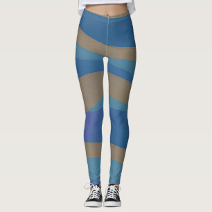 Abstract Seascape Fractured Waves 12 Leggings