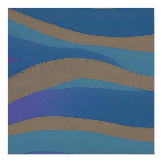 Abstract Seascape Fractured Waves 12 Poster (Front)