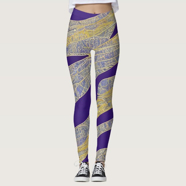 Abstract Seascape Fractured Waves 13 Leggings (Front)