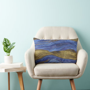 Abstract Seascape Fractured Waves 14 Lumbar Cushion