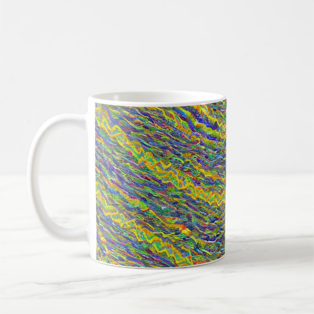 Abstract Seascape Fractured Waves 16 Coffee Mug (Left)