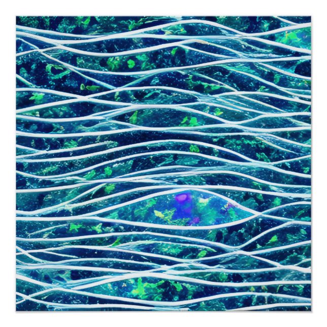 Abstract Seascape Fractured Waves 19 Poster (Front)