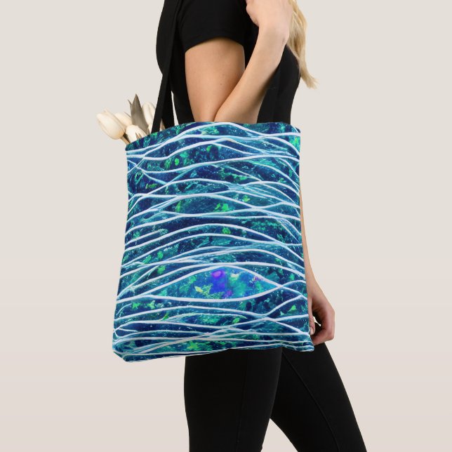 Abstract Seascape Fractured Waves 19 Tote Bag (Close Up)