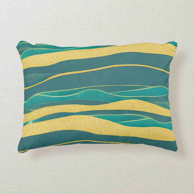 Abstract Seascape Fractured Waves 20 Decorative Cushion (Front)