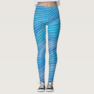 Abstract Seascape Fractured Waves 21  Leggings