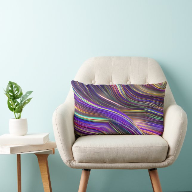 Abstract Seascape Fractured Waves 24 Lumbar Cushion (Chair)