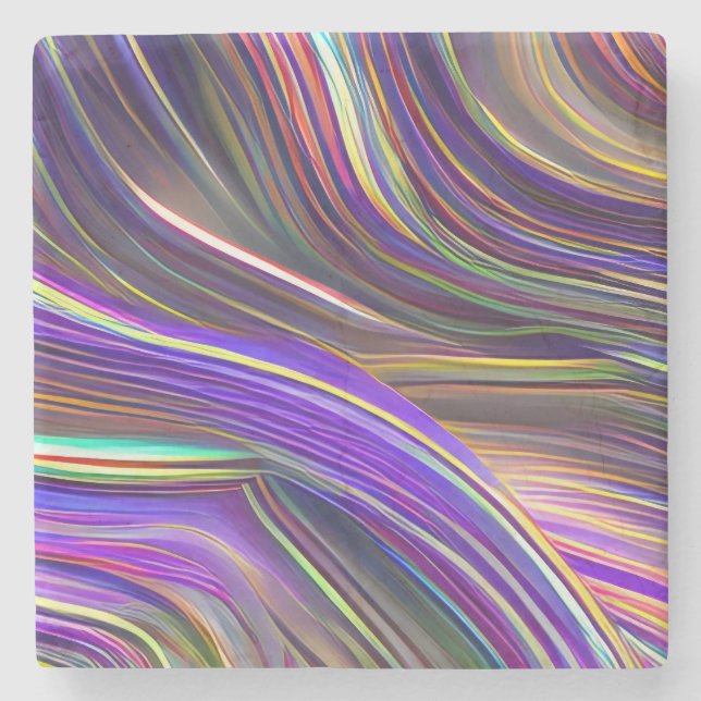 Abstract Seascape Fractured Waves 24 Stone Coaster (Front)