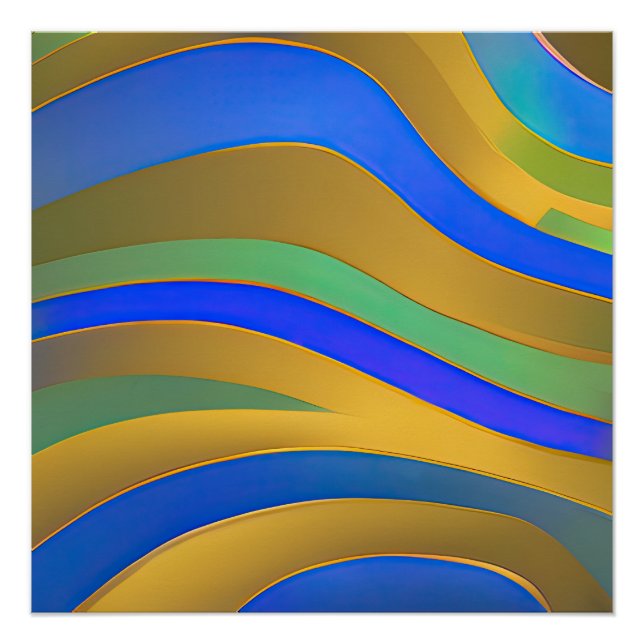 Abstract Seascape Fractured Waves 25 Poster (Front)