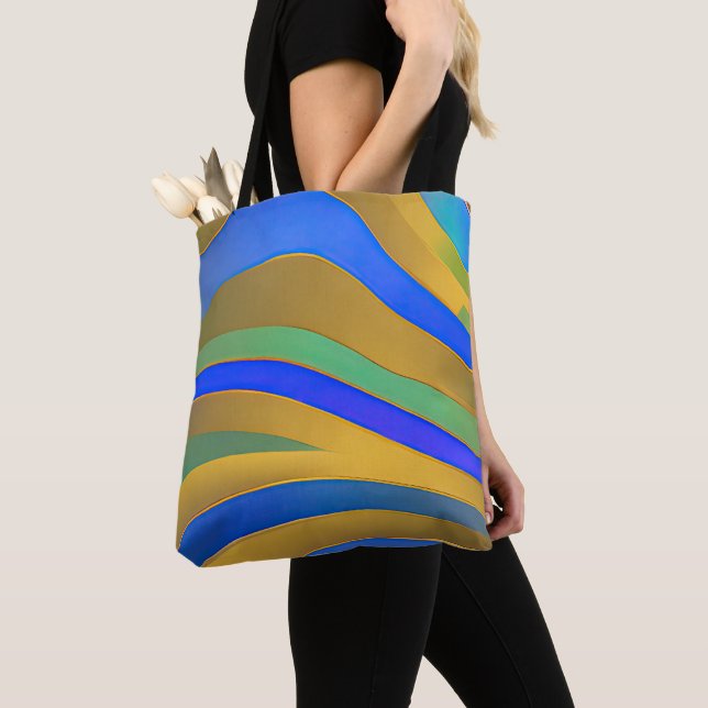 Abstract Seascape Fractured Waves 25 Tote Bag (Close Up)