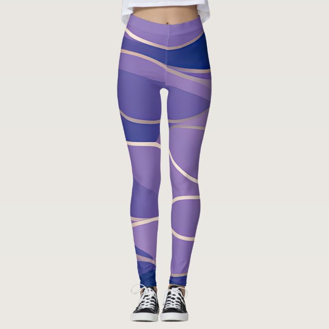Abstract Seascape Fractured Waves 26 Leggings (Front)