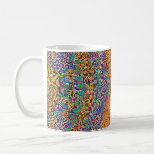 Abstract Seascape Fractured Waves 27 Coffee Mug (Left)