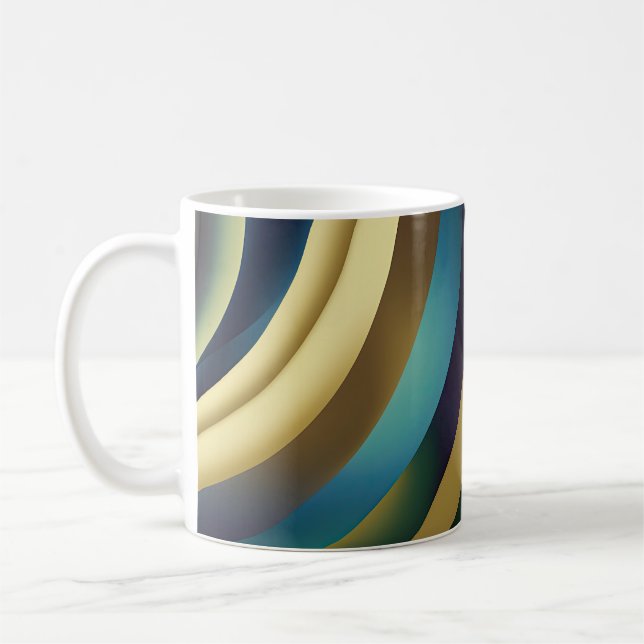 Abstract Seascape Fractured Waves 30 Coffee Mug (Left)