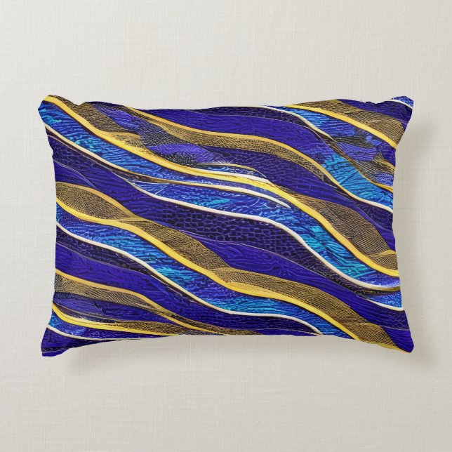  Abstract Seascape Fractured Waves 33 Decorative Cushion (Front)