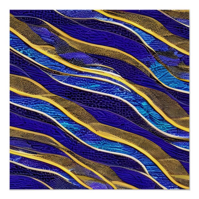  Abstract Seascape Fractured Waves 33 Poster (Front)