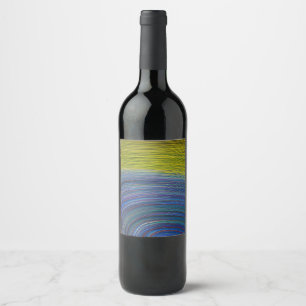 Abstract Seascape Fractured Waves 34 Wine Label