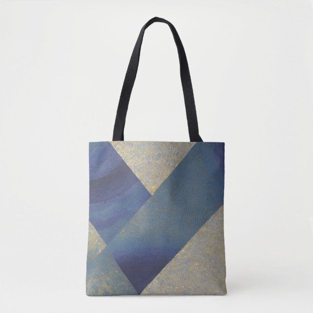 Abstract Seascape Fractured Zig Zag Waves 09 Tote Bag (Front)