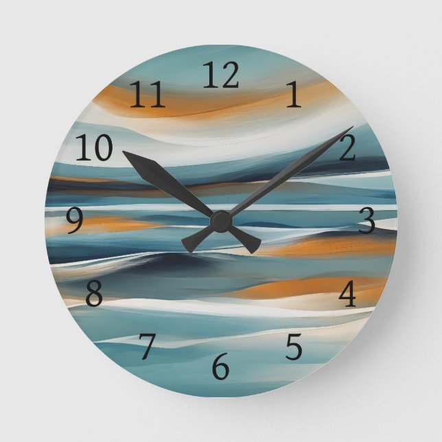 Abstract Seascape Sea Ocean Design 316 Round Clock (Front)