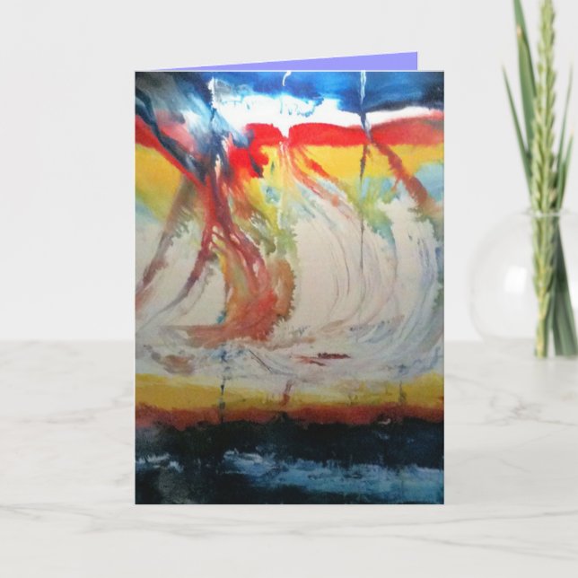 abstract Seascapes Greeting Card - Into the Wind (Front)