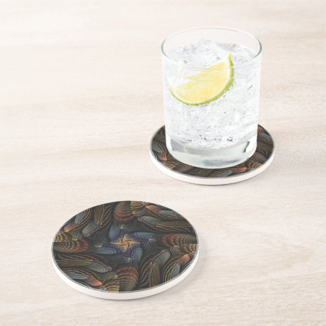 Abstract Seashells Coaster (Side)
