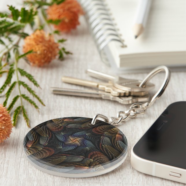 Abstract Seashells Key Ring (Front Right)