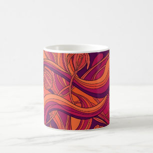 Abstract Seed Pod Sunset Orange Line Coffee Mug