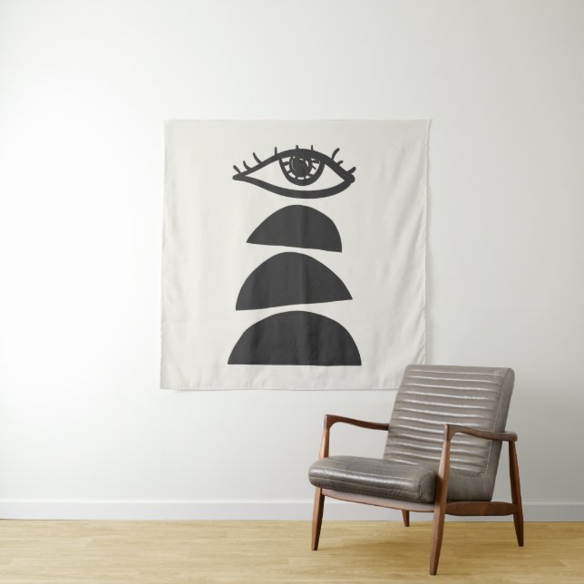 Abstract seeing eye with balancing stones trendy T Tapestry (In Situ)