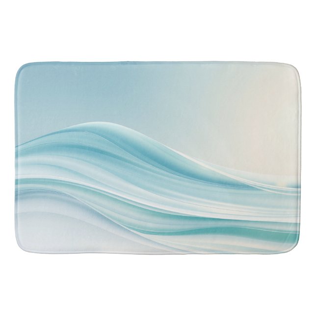 Abstract Serene Ocean Waves with Smooth Blues  Bath Mat (Front)