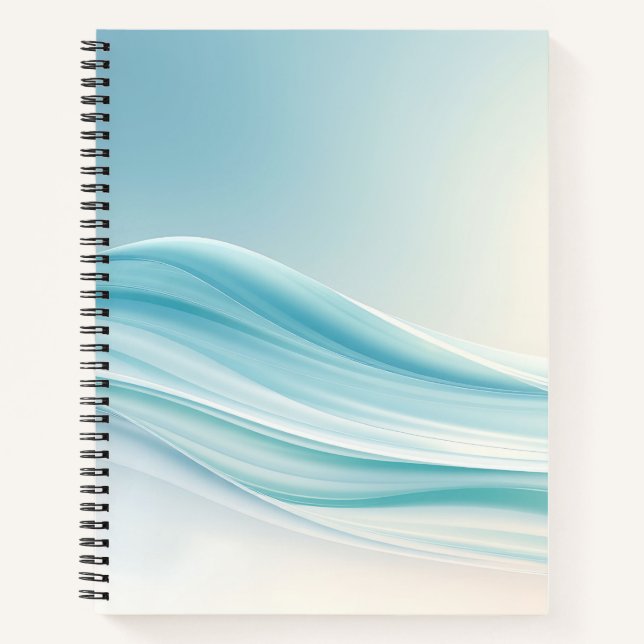 Abstract Serene Ocean Waves with Smooth Blues  Notebook (Front)